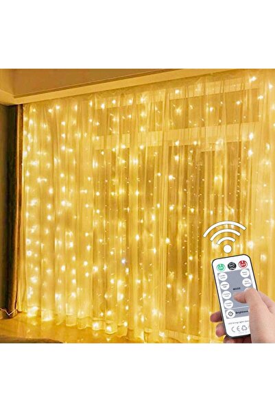 erorex 100Led Fairy Curtain Lights 3X1M Warm White Usb Plug In 8 Modes String Hanging Lights With Remote