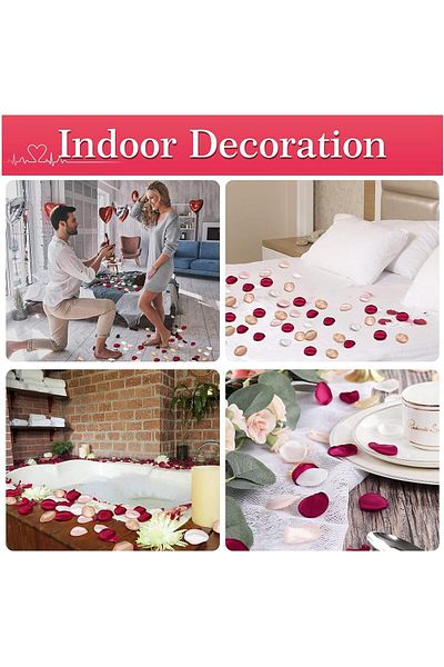 erorex 200Pcs Silk Rose Petals Flower Petals Artificial Scatter Flowers For Bridal Shower Romantic Night