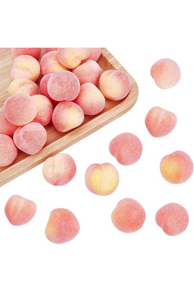 erorex 30Pcs Mini 1.3 Inch Artificial Fruit Peach Simulation Peach Realistic Fake Fruit Peach For Floral