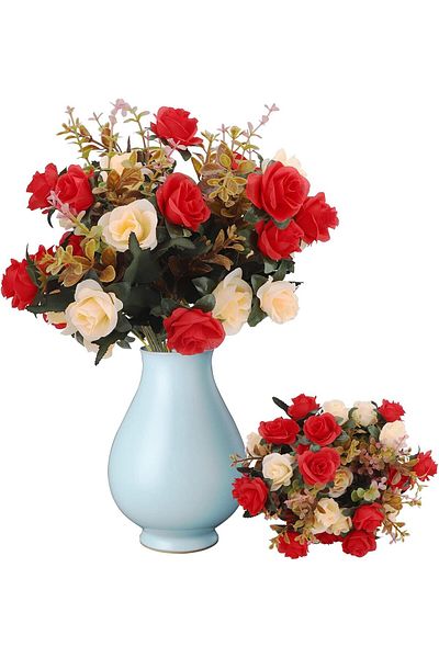 erorex Artificial Rose 3 Bundles Artificial Flowers Rose Artificial Flowers Outdoor Uv Resistant Plants