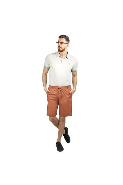 Giordano Men's Cotton Twill Bermuda Shorts: Slim Fit, Elastic Waist, Ultimate Comfort