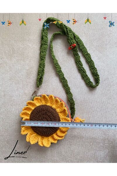Liner Sunny Bloom El Yapımı Ayçiçeği Mini Çanta / Cüzdan 🌻✨