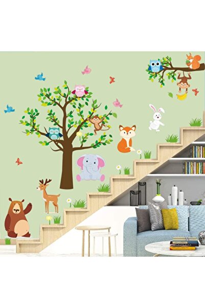 erorex Jungle Animal Wall Stickers Wall Paper Sticker Wall Decals For Kids Baby Bedroom Classroom
