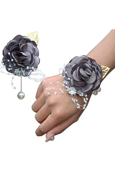 erorex Wrist Corsage Rose Bridesmaid Wedding Flowers Prom Corsage And Boutonniere Set For Wedding Party