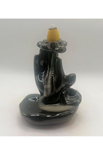 erorex Hand Style Backflow Incense Holder Ceramic Censer Cones Sticks Porcelain Holder With 30 Free Mixed