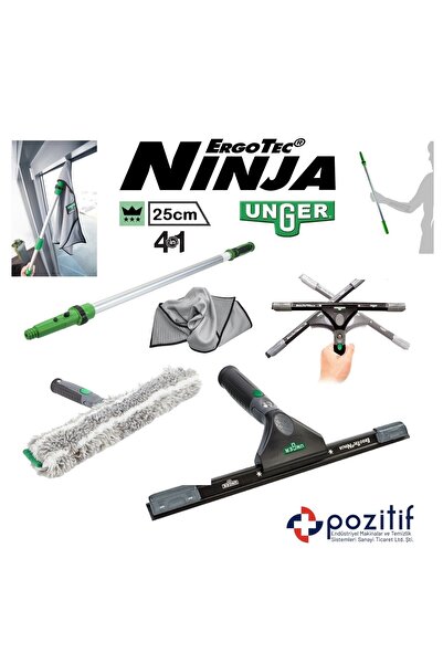 unger Ninja Cam Balkon Temizlik Seti 25 Cm - Camçek / Çekçek + Peluş ve Apara...