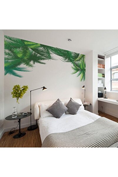 erorex Green Leaf Bedroom Living Room Background Wall Stickers Paste Walldecals Decor Vinyl Diy Palm Tree