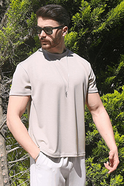 EydaMoon Tricou pentru bărbați Stone Winter 100% bumbac modal țesătură mătăso...