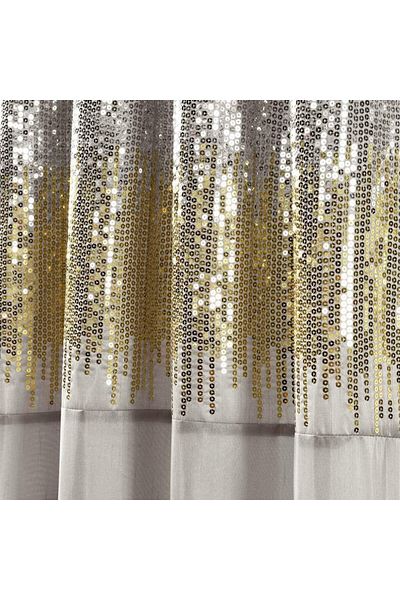 erorex Night Sky Window Curtain Panel Single 42 Inch W X 84 Inch L Yellow And Gray Sequin Curtains Sparkle
