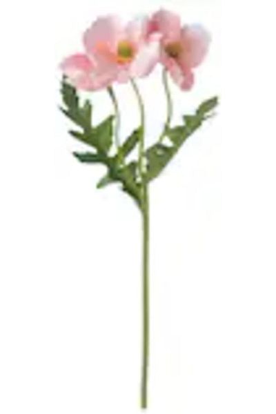 erorex Artificial Poppy Flower 27 Cm Pink Indoor Outdoor