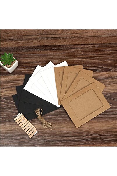 erorex 30Pcs Paper Picture Frames 4.5X6 Inch Photo Hanging Display With Clips And Strings Diy Picture