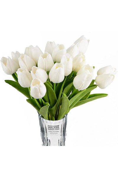 erorex Artificial Tulips Bridal Wedding Festival Decor Bouquet Real Touch Pu Flower Bouquet Pack Of 20