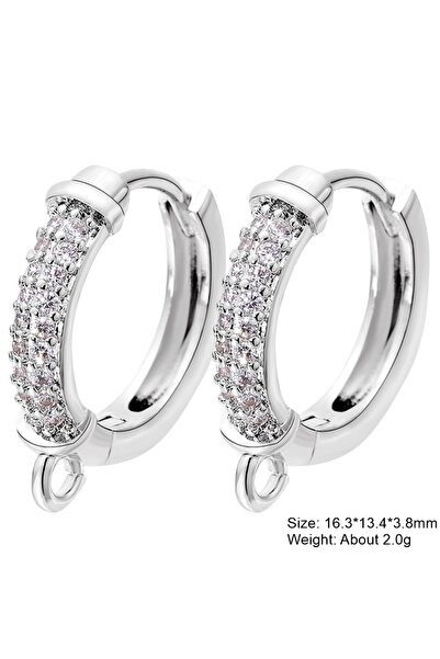 Choice زوج واحد - قطعتان من أقراط الأذن المصنوعة يدويًا من الذهب الأبيض عيار 18 قيراطًا والمطلية بالذهب الحقيقي من جويا، مزودة بخطافات للأذن