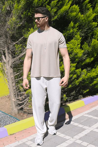 EydaMoon Ανδρικό μπλουζάκι από πέτρα Relaxfit Soft Touch Μη ζαρωμένο υφασμάτινο μπλουζάκι