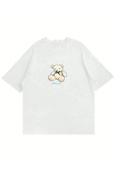 Mad&Calf Γυναικείο μπλουζάκι με στάμπα Just A Girl Teddy Crew Neck Oversize