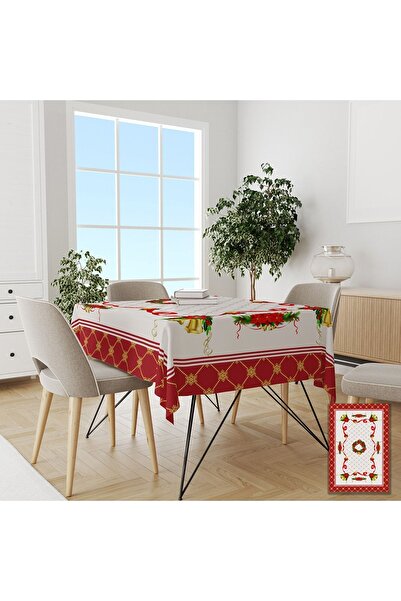 yok yok evim eve dair her şey Față de masă cu model clopoțel de Anul Nou