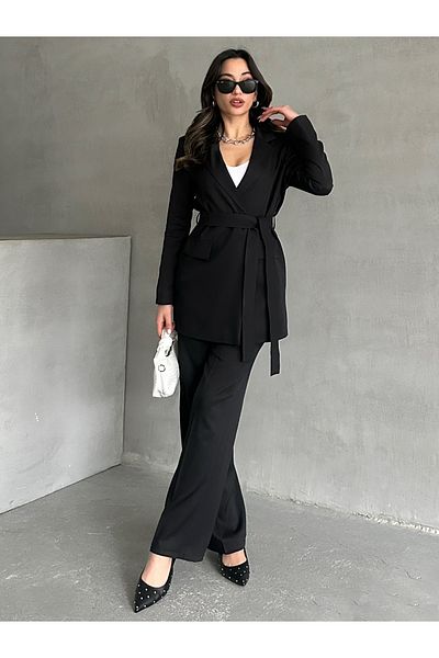 MD trend Women's Oversize Blazer and Straight Pants Set