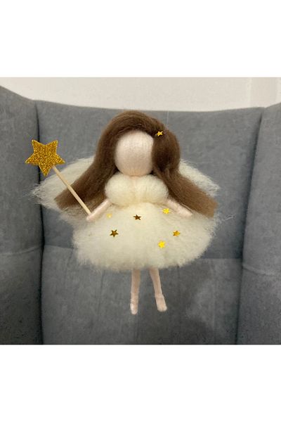 kecedenperi Felt Fairy Girl, Felt Doll, Rearview Mirror Ornament