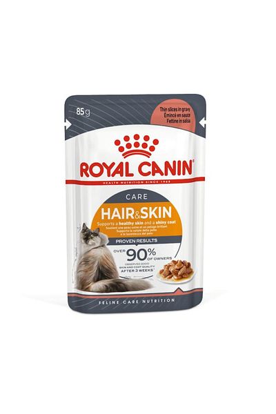 Royal Canin Cat Hair And Skin Care Gravy Adult Wet Food Pouches 85g X 12
