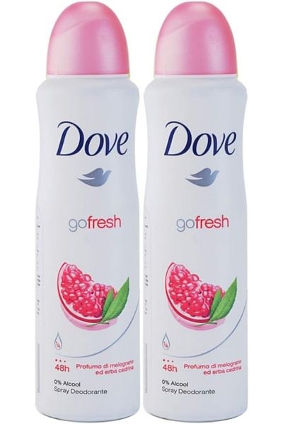 Dove بخاخ مزيل العرق جو فريش برائحة الرمان والليمون 150 مل × 2