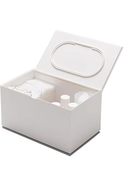 Hepta Collection Yamazaki Veil Storage Box, for Cotton Pads, Abs, White, Single Size