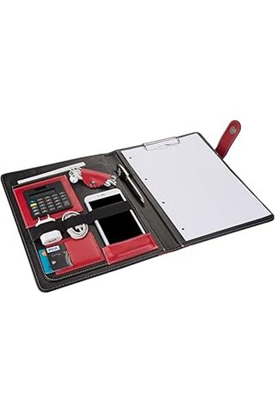 Mu Art Ahşap 2K Cover Secretary Padfolio with Calculator A4 100 Sheets Capacity Vegan 24,5X32 Cm.