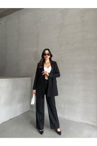 MD trend Women's Oversize Blazer and Straight Pants Set