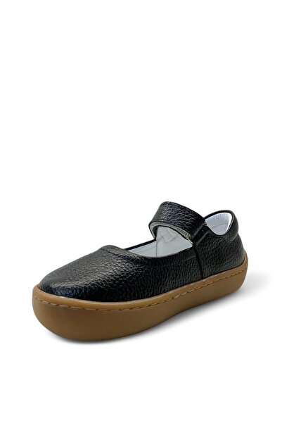 Tuğba Ortopedi 216 Ortopedik % 100 Hakiki Deri Kız Çocuk Okul Öncesi Siyah Rahat Babet