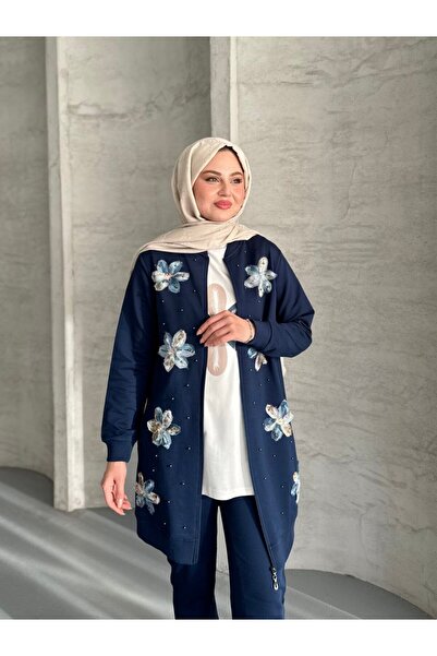 moda4b Γυναικείο σετ χιτζάμπ 3 τεμαχίων, ύφασμα δύο κλωστών n-05420 _ laci