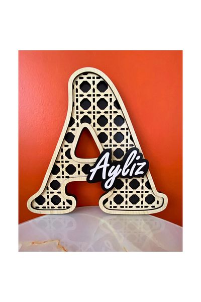 WoodenZoo Gift Letter Model Hazeran Wooden Hospital Baby Door Ornament, Wall Ornament