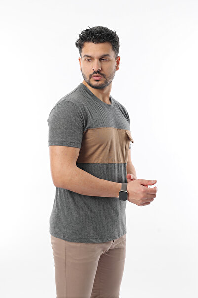 Rodrigo Ανδρικό μπλουζάκι με λαιμόκοψη Basic Color Block Άνετο μπλουζάκι