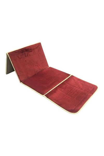 smart home 2-In-1 Foldable Prayer Mat With Backrest Red 110x55cm