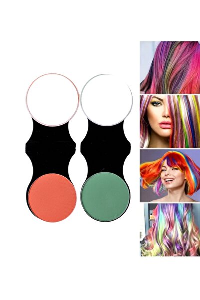 Lesvip's Renkli Saç Tebeşiri Geçici Saç Boyası Turuncu Ve Yeşil 2'li