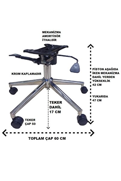 buradavarmis MEKANİZMA-AMORTİSÖR-YILDIZAYAK-TEKER TAM SET