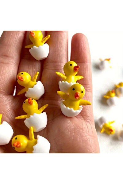 CharmFancy 3'lü Mini Yumurtadan Çıkan Civciv Figürü – Teraryum Ve Dekoratif B...