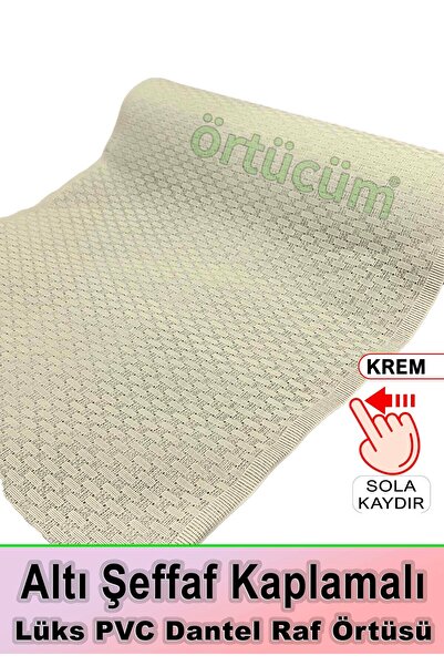 Örtücüm Lüks Pvc Dantel Deliksiz Dolap Içi Raf Örtüsü Krem Buzdolabı Çekmece ...