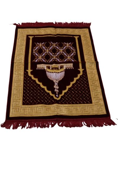 smart home Turkish Quilted Prayer Rug With Jalal In Embossed Quilted Islamic Graphic Design