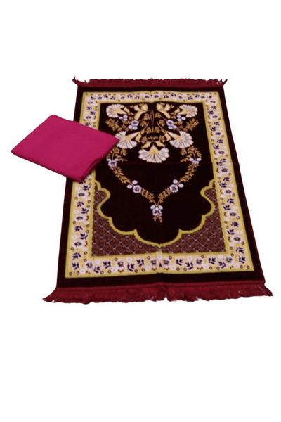 smart home Turkish Quilted Prayer Rug With Jalal In Embossed Quilted Islamic Graphic Design