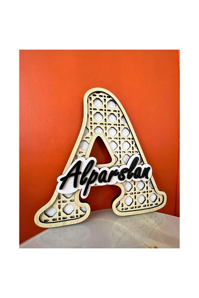 WoodenZoo Gift Letter Model Hazeran Wooden Hospital Baby Door Ornament, Wall Ornament