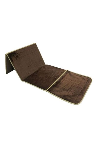 smart home 2 In 1 Foldable Prayer Mat And Backrest Brown 114x54cm