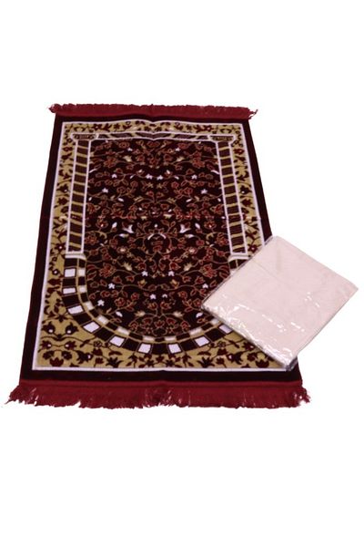 smart home Turkish Quilted Prayer Rug With Jalal In Embossed Quilted Islamic Graphic Design
