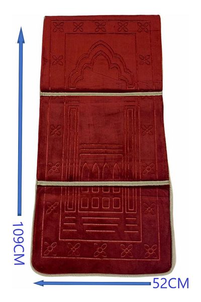 smart home Foldable Prayer Mat And Backrest Red 109 x 52cm