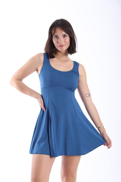 My-o Women's Dress Swimsuit with Shorts -Plain -Lycra 38-52