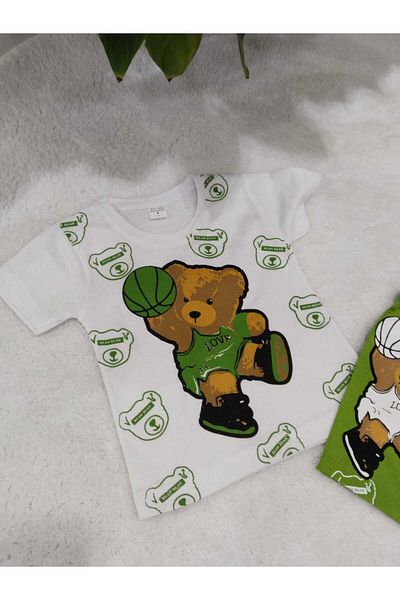 Store Basketball Bear Boys Summer Short Sleeve Set