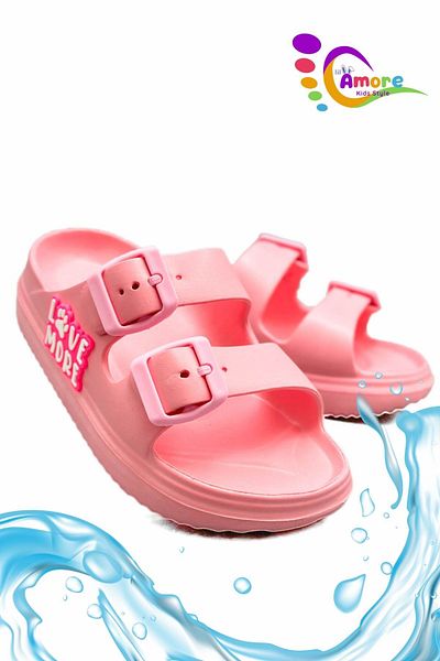 lil amore Pool Slippers - Home Cooking - Beach - Summer - Children's Slippers - Lm Pink