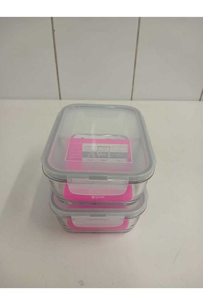 LAV Feyzade Fresco Two Section Ziplock Glass Storage Container Set of 2 1120Cc Rectangular (Frs-297)