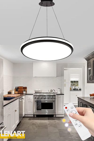 Lenart Lighting Modern High Illuminated Led Chandelier - Office and Living Room Chandelier with 3 Color Control