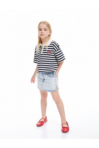 Koton Pantaloni scurti din denim mini din bumbac - Fusta cu buzunar