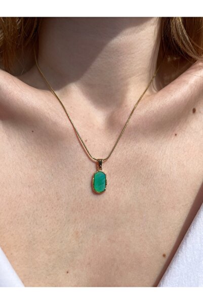 Hora Verde Minimal Gold Çelik Kolye