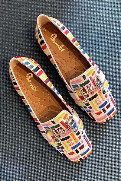 Bambi Ecru Embroidered Women's Ballerinas01641166982
